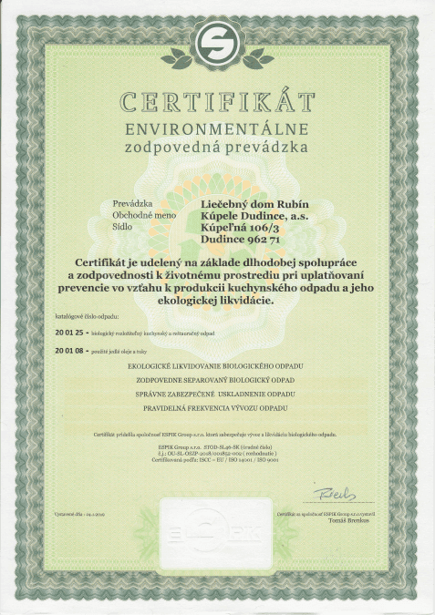 rubín certifikát