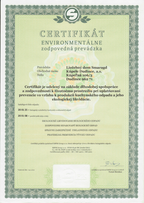  smaragd certifikát