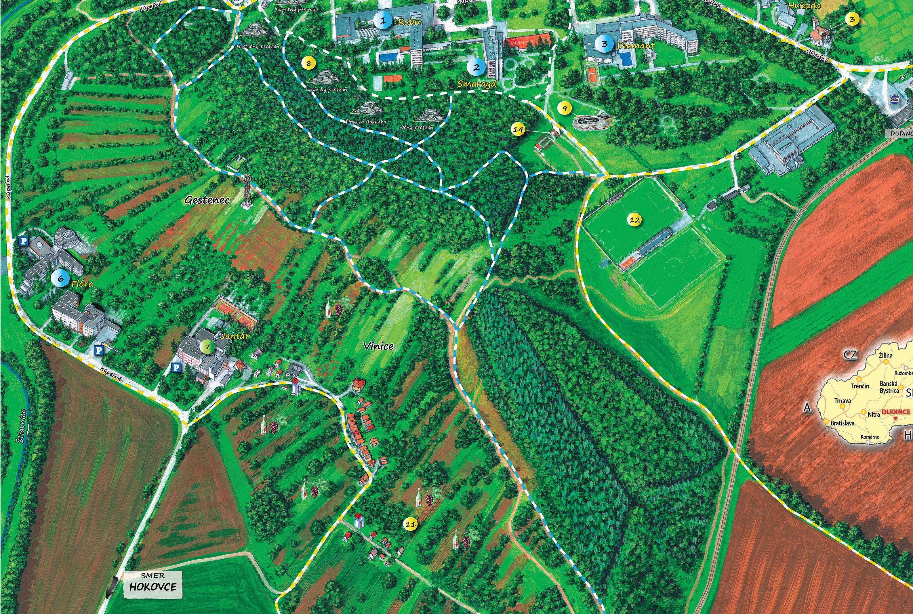 mapa lesoparku